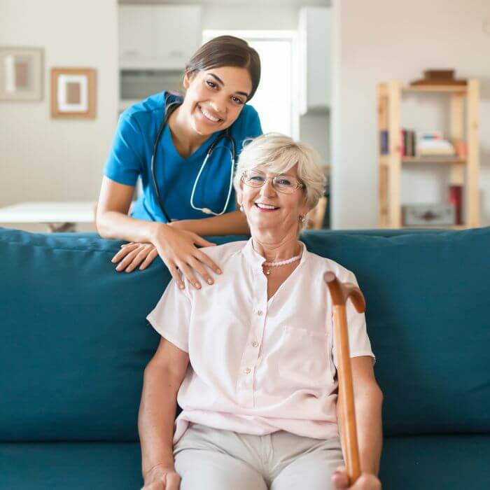 Nursing service provided at home for an elderly person